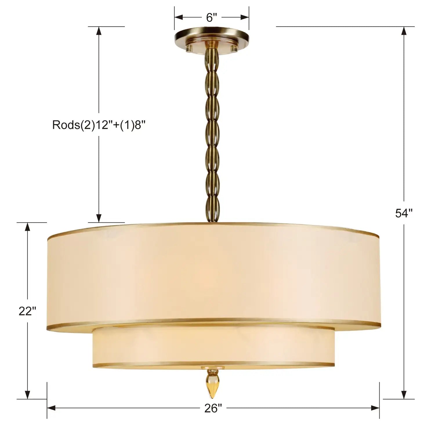 CRYSTORAMA, LUXO DRUM SHADE CHANDELIER, CHANDELIER LIGHT
