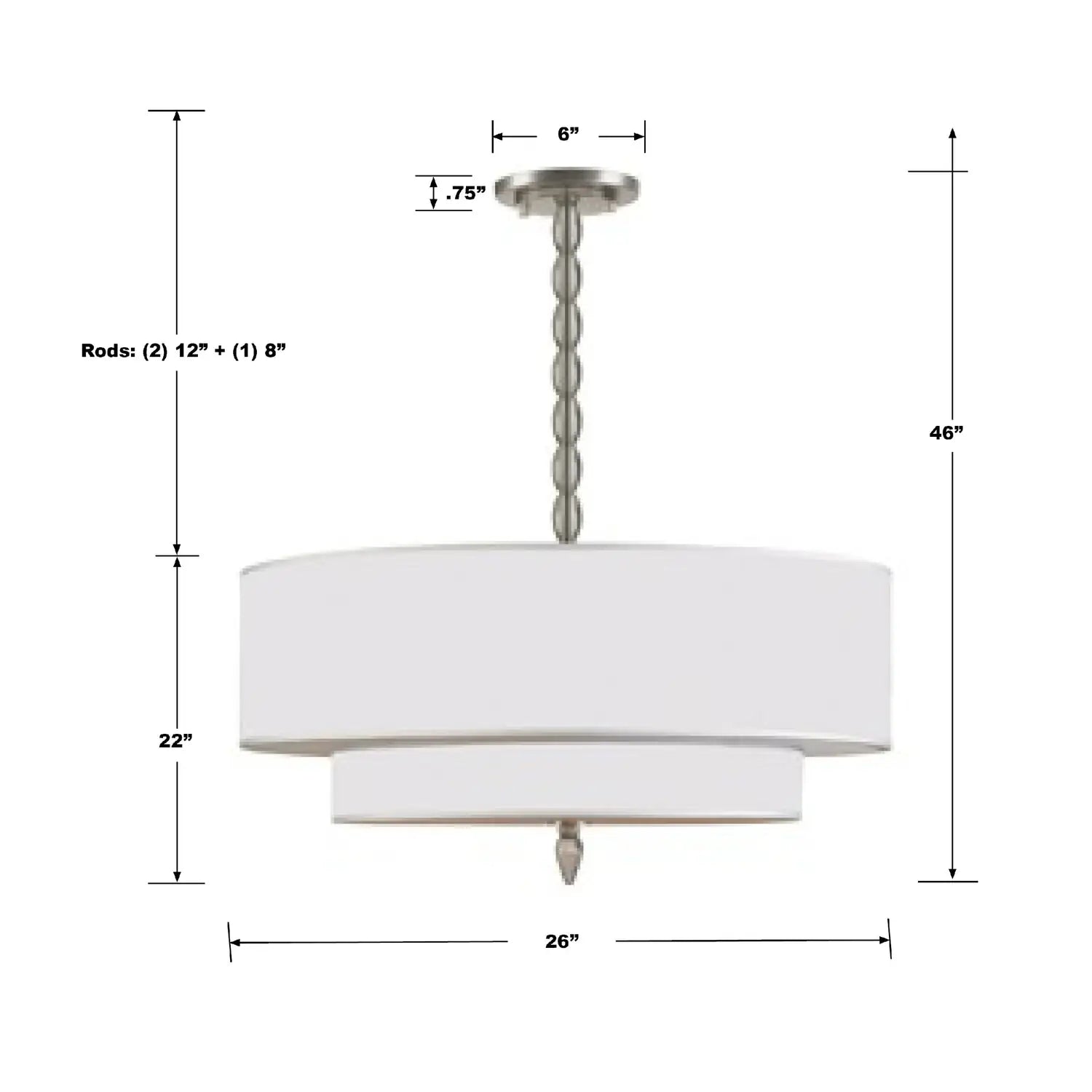 CRYSTORAMA, LUXO DRUM SHADE CHANDELIER, CHANDELIER LIGHT