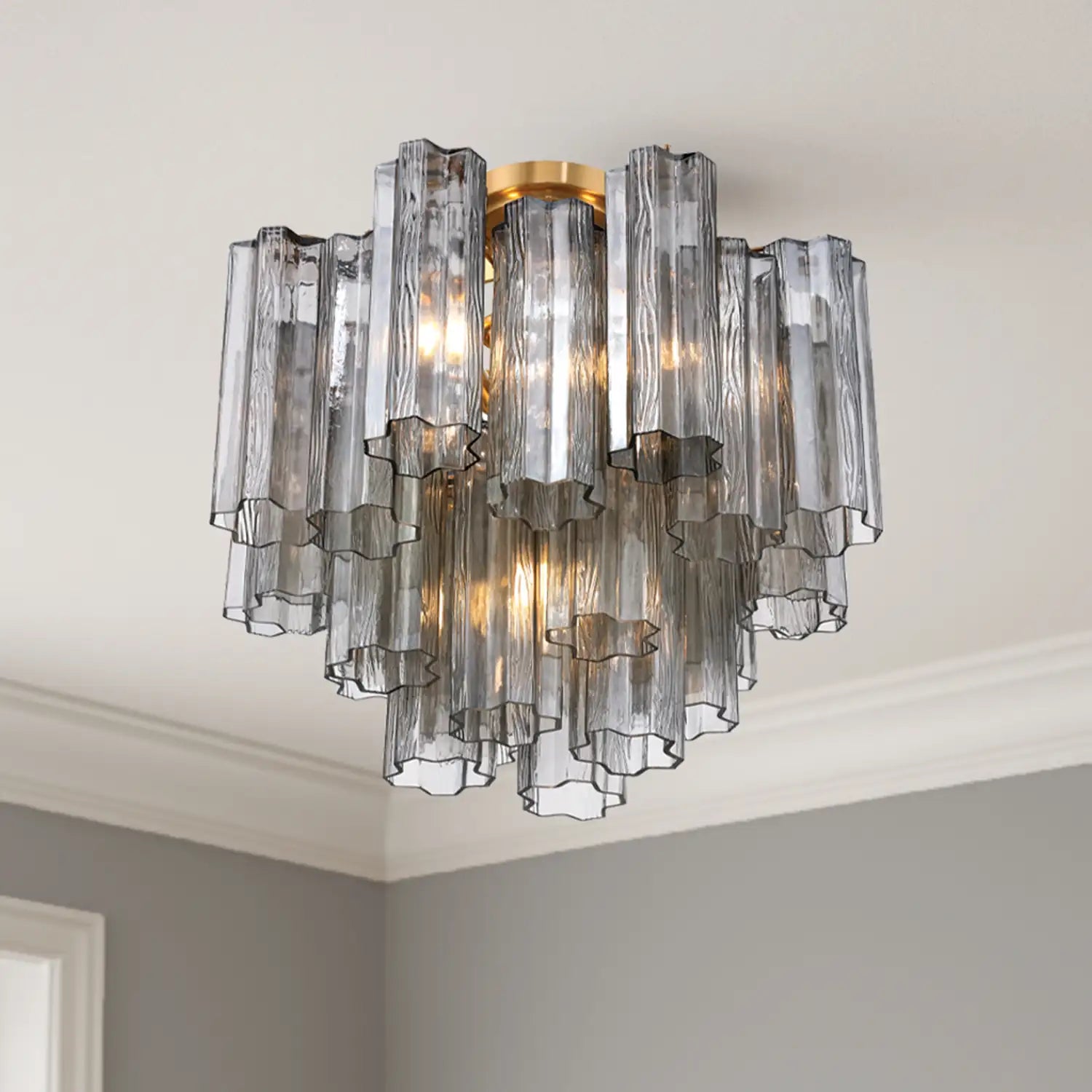 CRYSTORAMA, ADDIS SEMI FLUSH MOUNT, FLUSH MOUNT CEILING LIGHTS