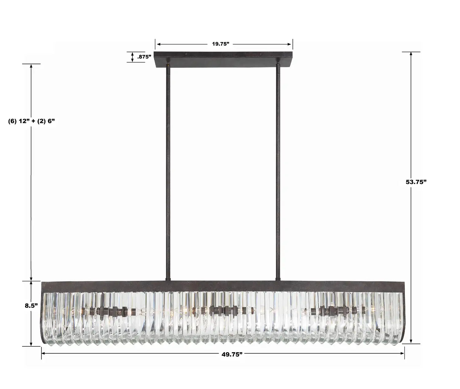 CRYSTORAMA, ALISTER LINEAR CHANDELIER, CHANDELIER LIGHT