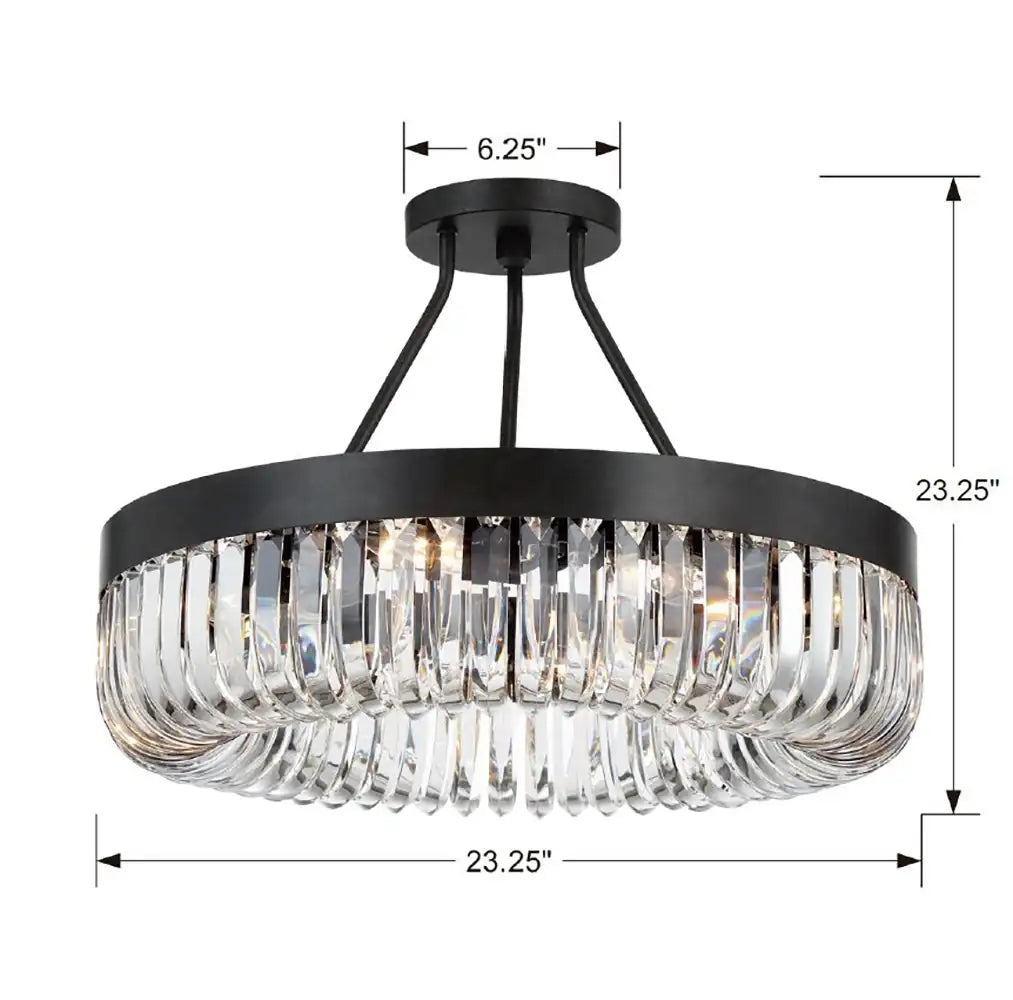 CRYSTORAMA, ALISTER SEMI FLUSH MOUNT, FLUSH MOUNT CEILING LIGHTS