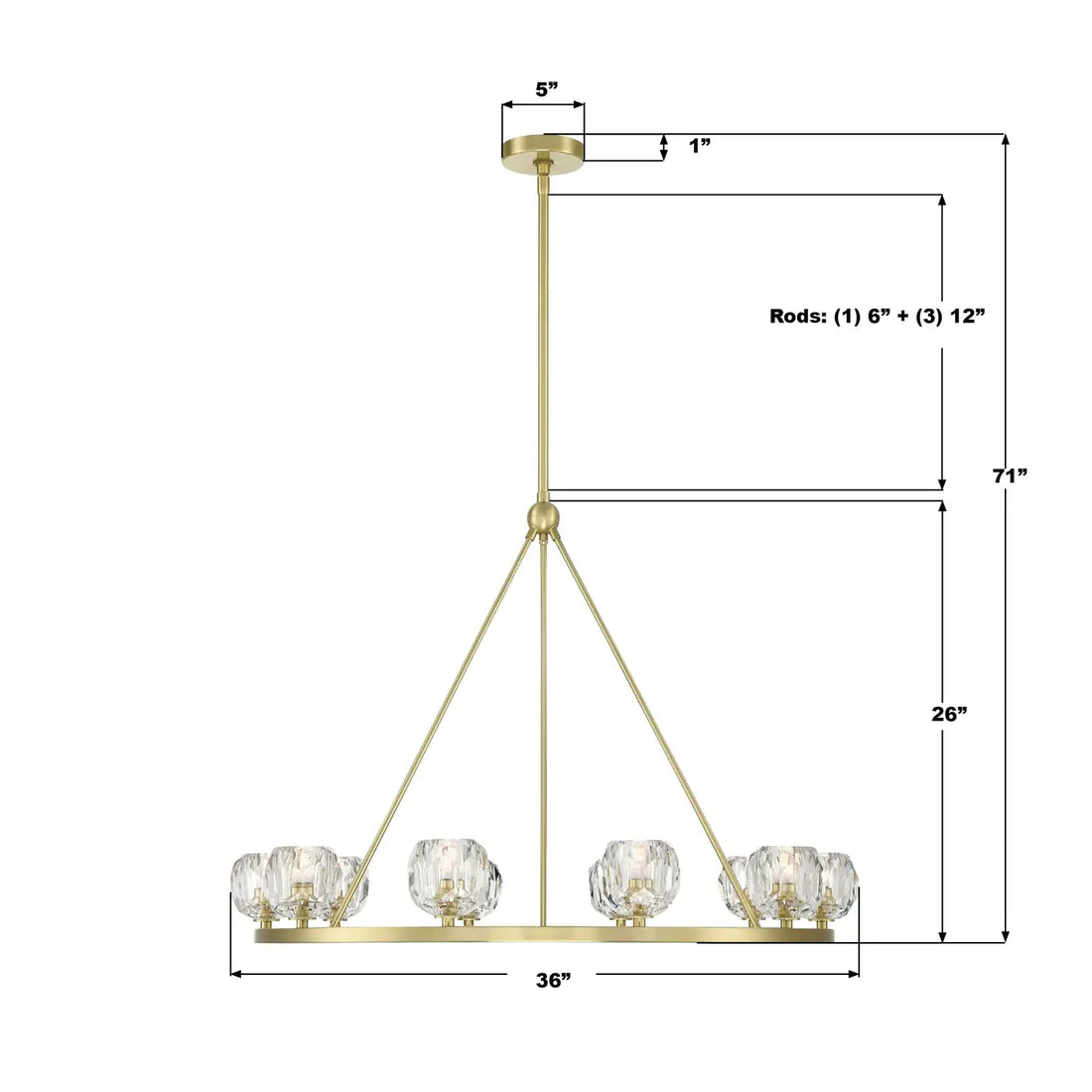 CRYSTORAMA, ARAGON LED SOFT CHANDELIER, CHANDELIER LIGHT