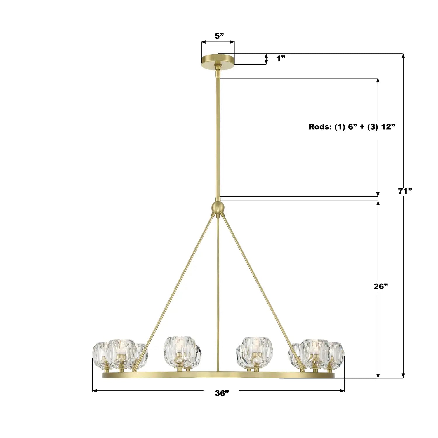 CRYSTORAMA, ARAGON LED SOFT CHANDELIER, CHANDELIER LIGHT