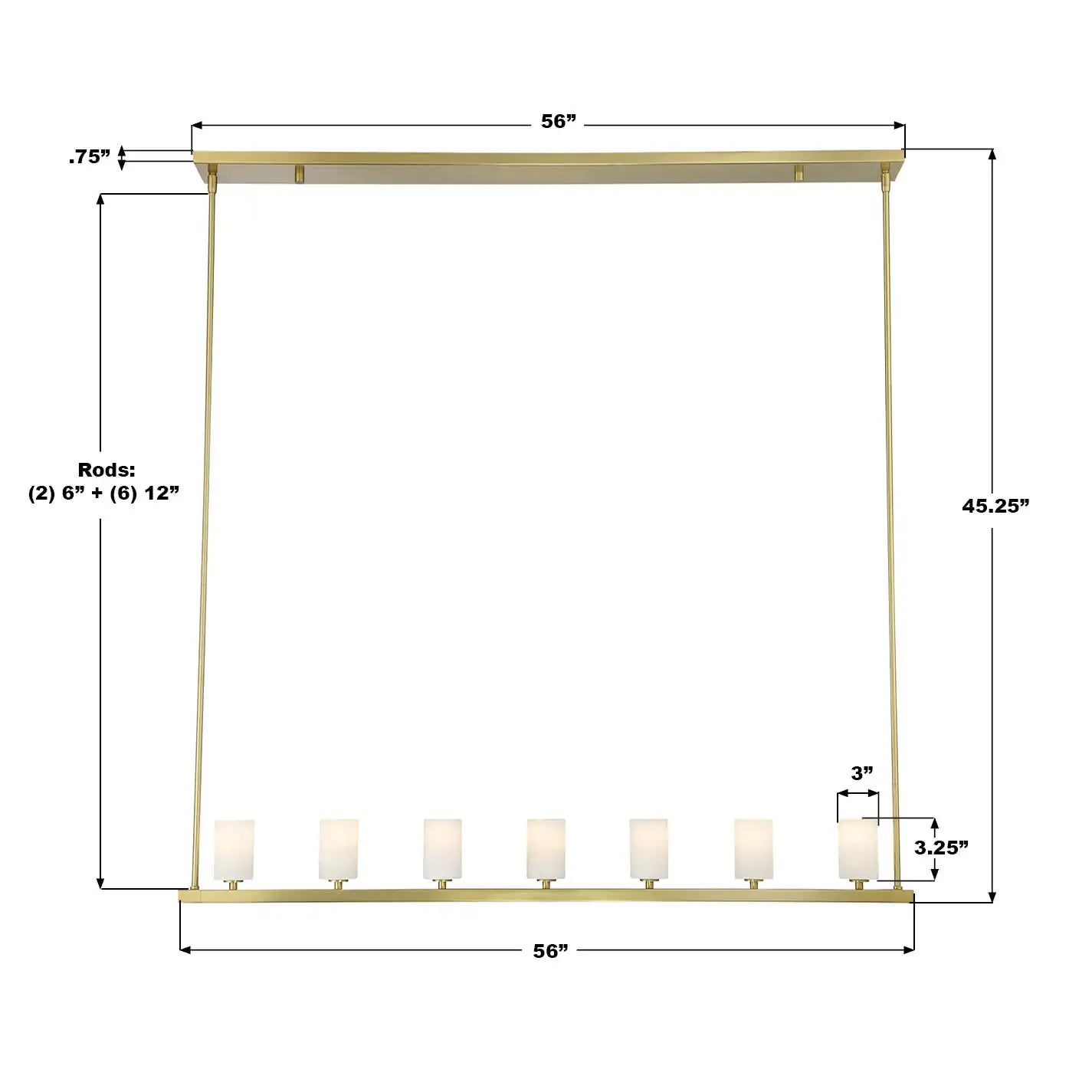 CRYSTORAMA, ARAGON LED SOFT LINEAR CHANDELIER, CHANDELIER LIGHT