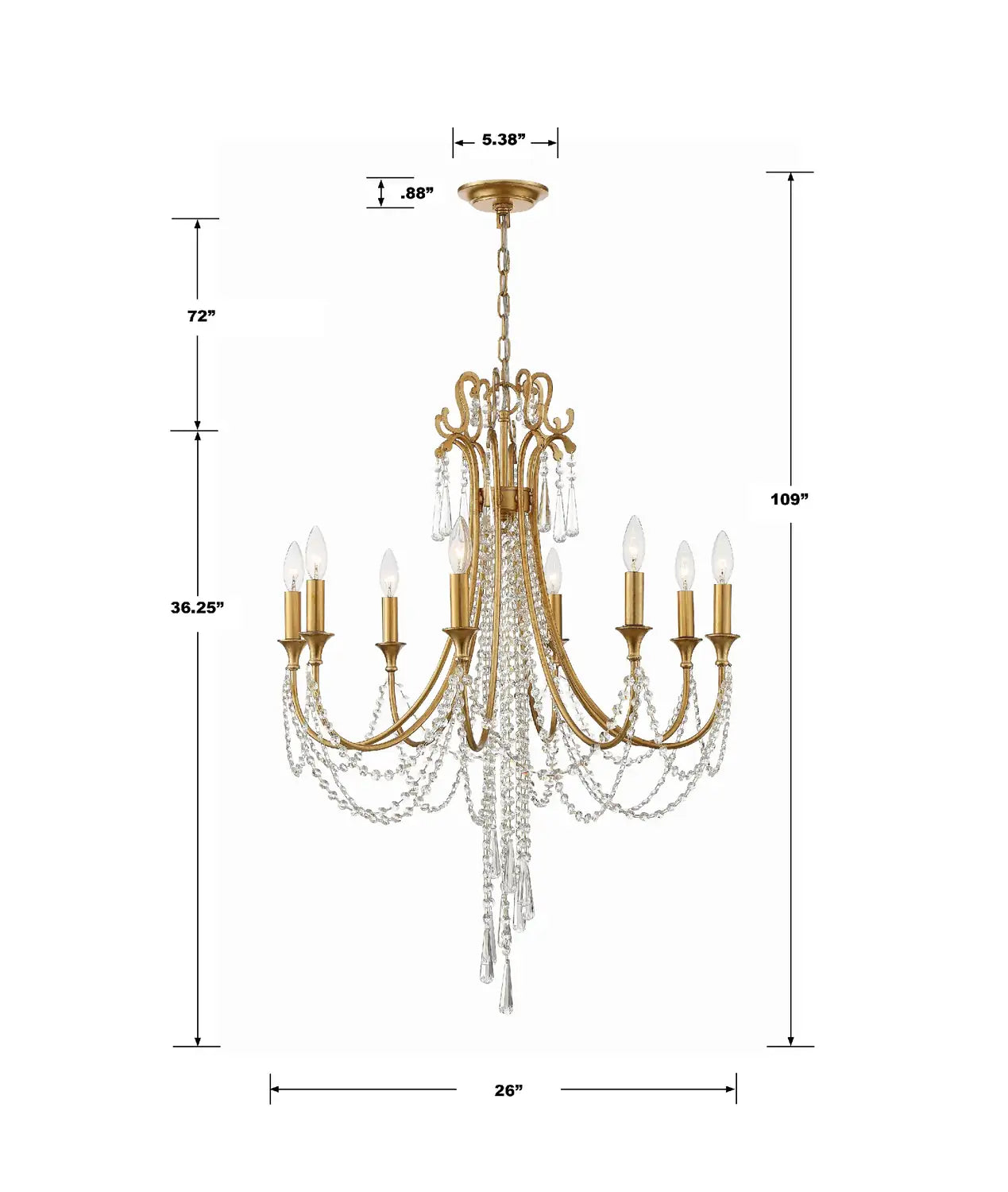CRYSTORAMA, ARCADIA CHANDELIER, CHANDELIER LIGHT