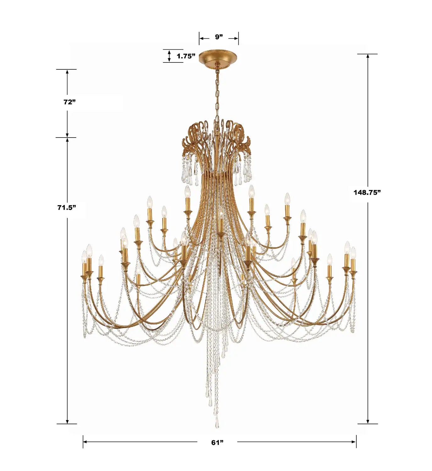 CRYSTORAMA, ARCADIA CHANDELIER, CHANDELIER LIGHT
