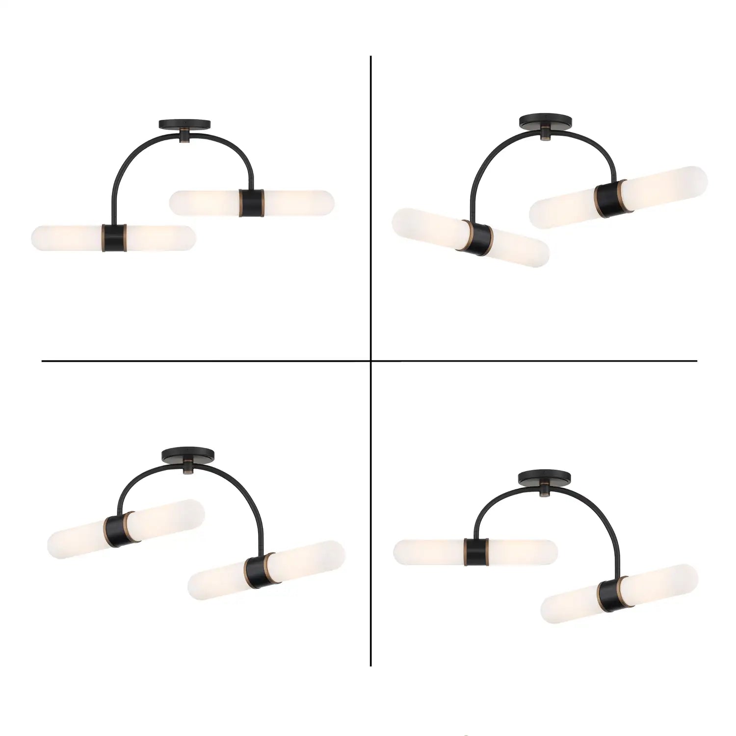 CRYSTORAMA, BRIAN PATRICK FLYNN CAPSULE LED TEXTURED SEMI FLUSH, FLUSH MOUNT CEILING LIGHTS