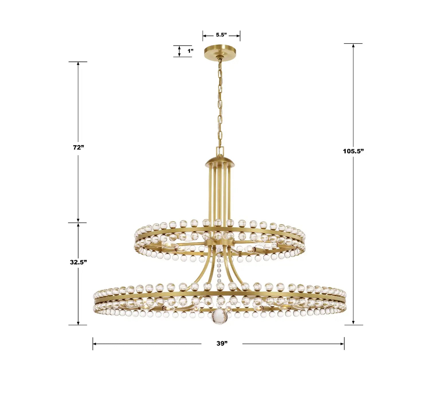 CRYSTORAMA, CLOVER TWO-TIER CHANDELIER, CHANDELIER LIGHT