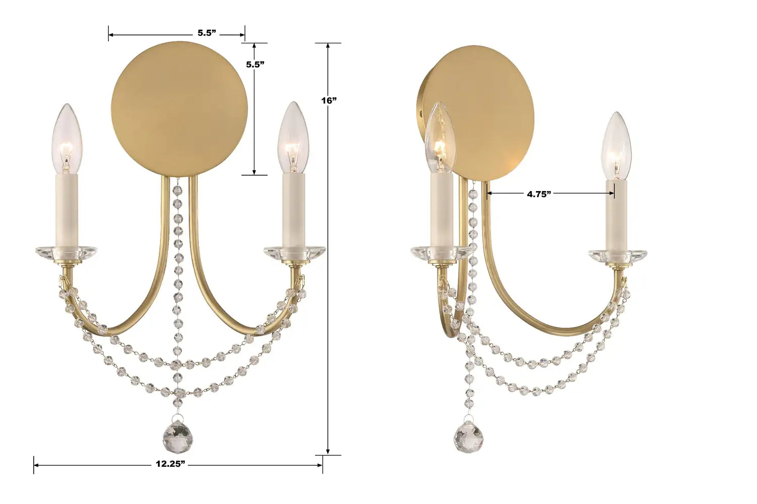 CRYSTORAMA, DELILAH SCONCE, WALL SCONCES
