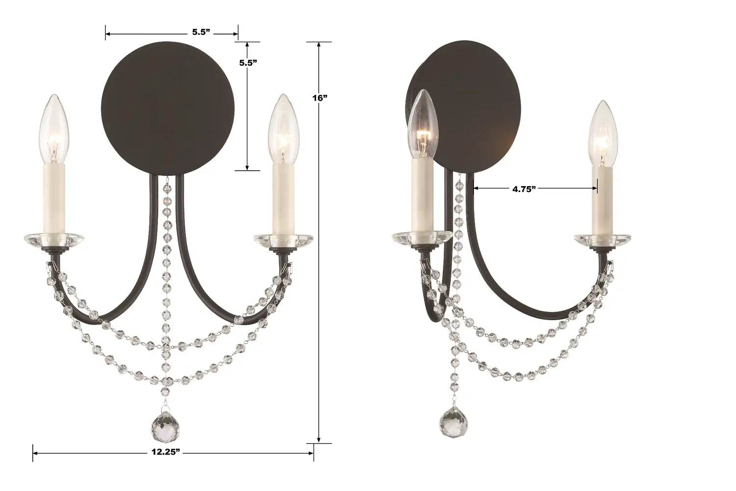 CRYSTORAMA, DELILAH SCONCE, WALL SCONCES