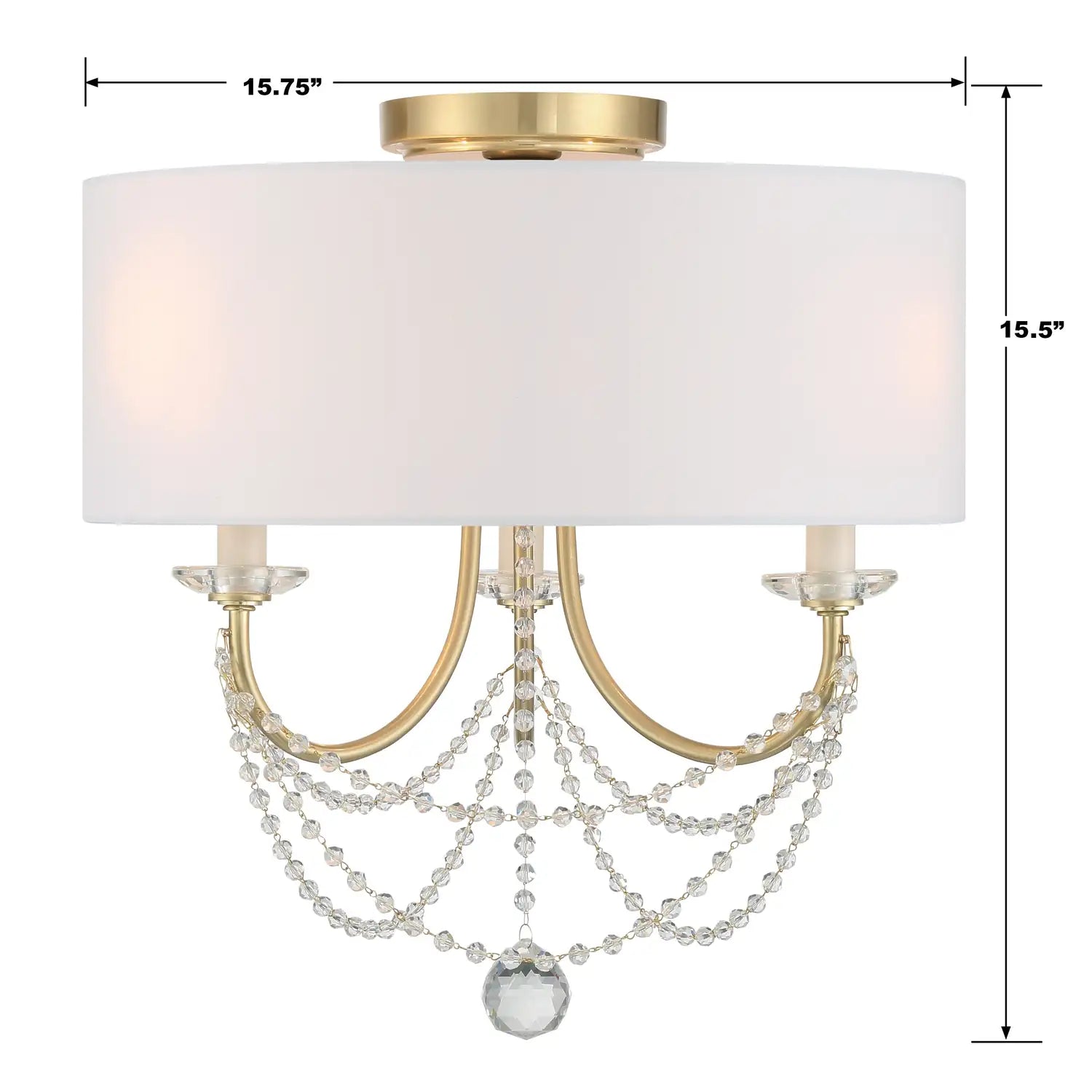 CRYSTORAMA, DELILAH SEMI FLUSH MOUNT, FLUSH MOUNT CEILING LIGHTS