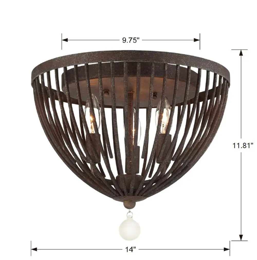 CRYSTORAMA, DUVAL FORGED FLUSH MOUNT, FLUSH MOUNT CEILING LIGHTS