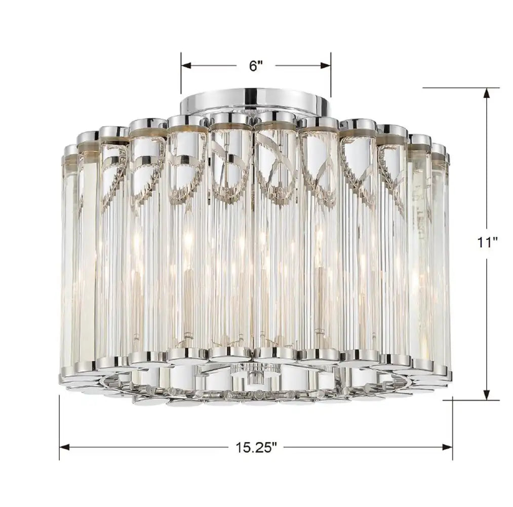 CRYSTORAMA, LIBBY LANGDON ELLIOT SEMI FLUSH MOUNT, FLUSH MOUNT CEILING LIGHTS