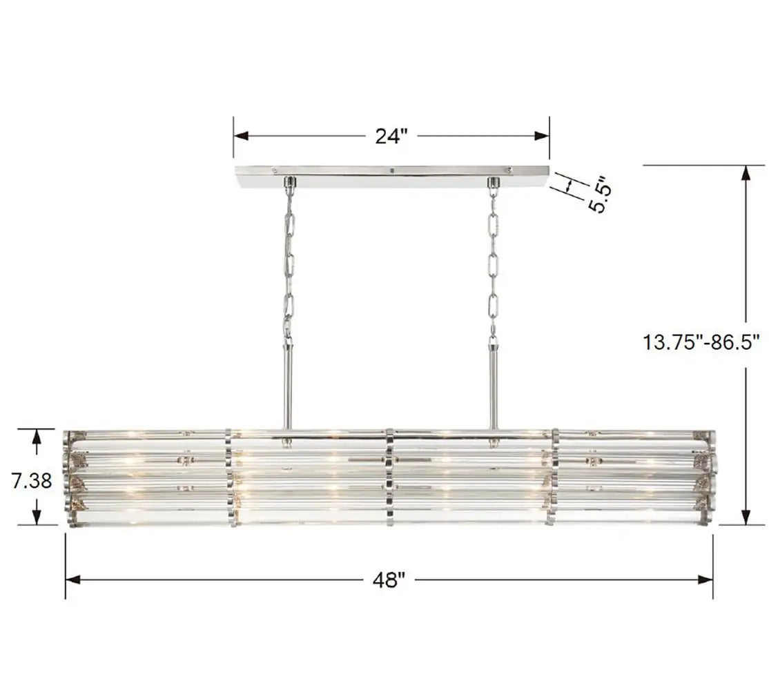 CRYSTORAMA, LIBBY LANGDON ELLIOT LINEAR CHANDELIER, CHANDELIER LIGHT