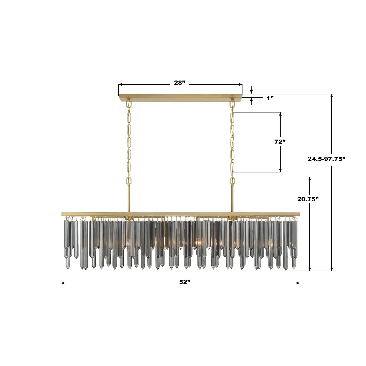 CRYSTORAMA, GEMMA LINEAR CHANDELIER, CHANDELIER LIGHT