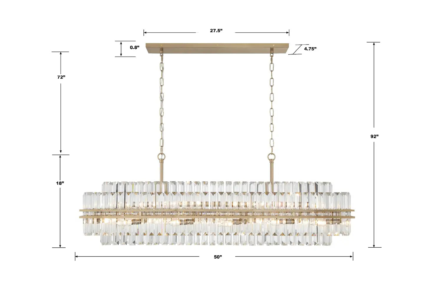 CRYSTORAMA, HAYES LINEAR CHANDELIER, CHANDELIER LIGHT