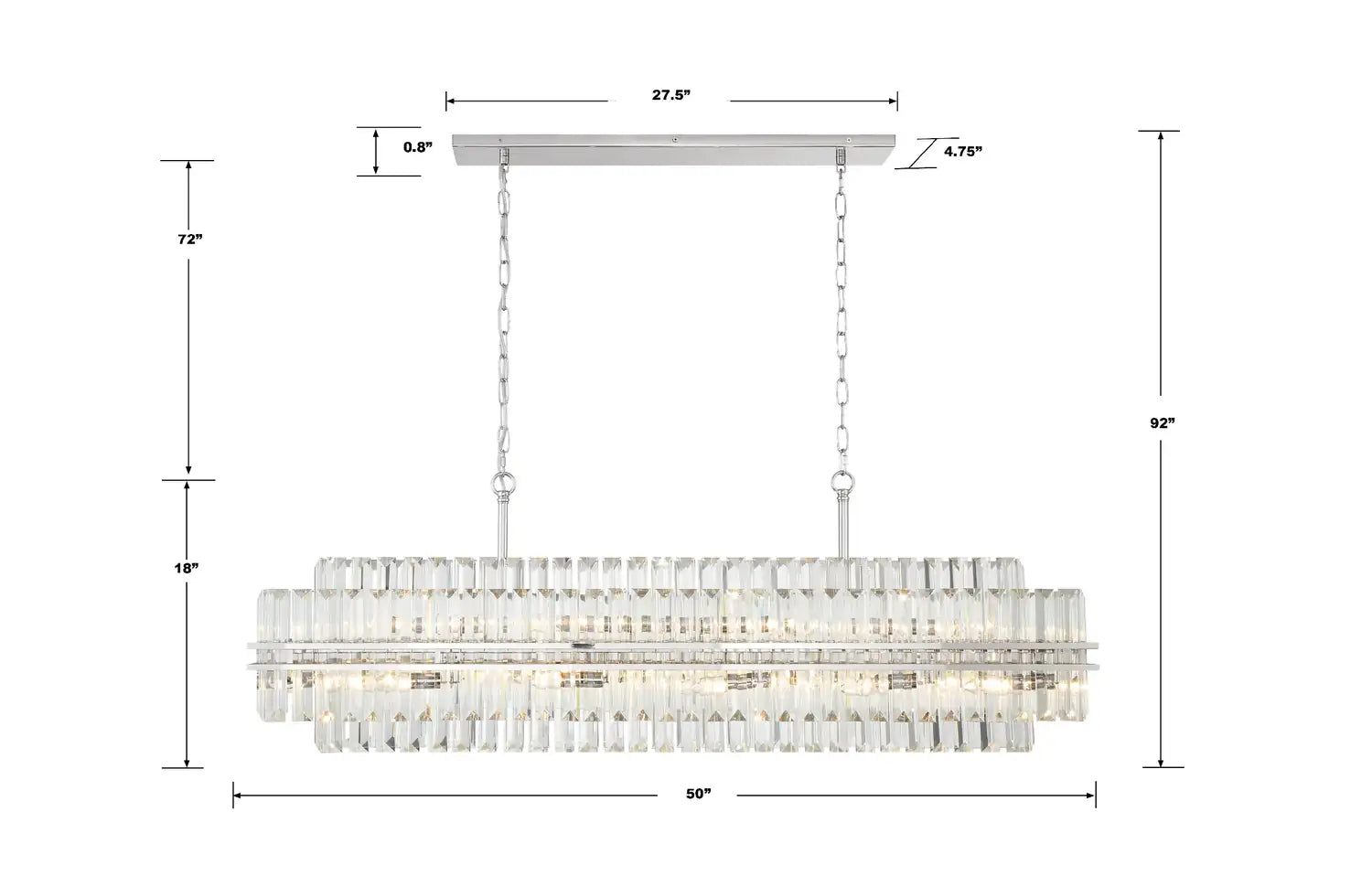 CRYSTORAMA, HAYES LINEAR CHANDELIER, CHANDELIER LIGHT