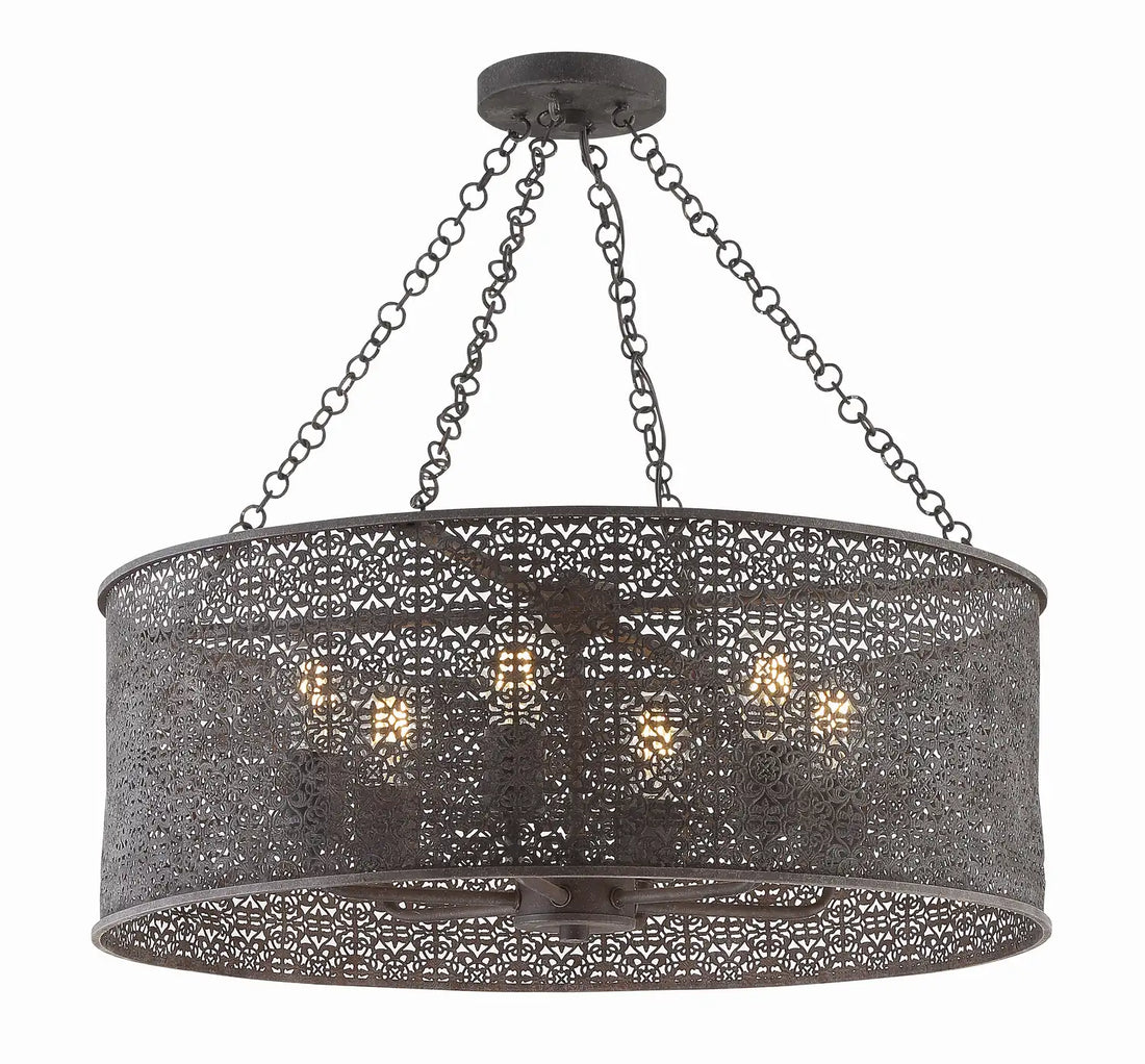 CRYSTORAMA, JASMINE FORGED CHANDELIER, CHANDELIER LIGHT