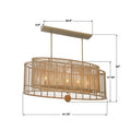CRYSTORAMA, JAYNA BURNISHED LINEAR OVAL CHANDELIER, CHANDELIER LIGHT