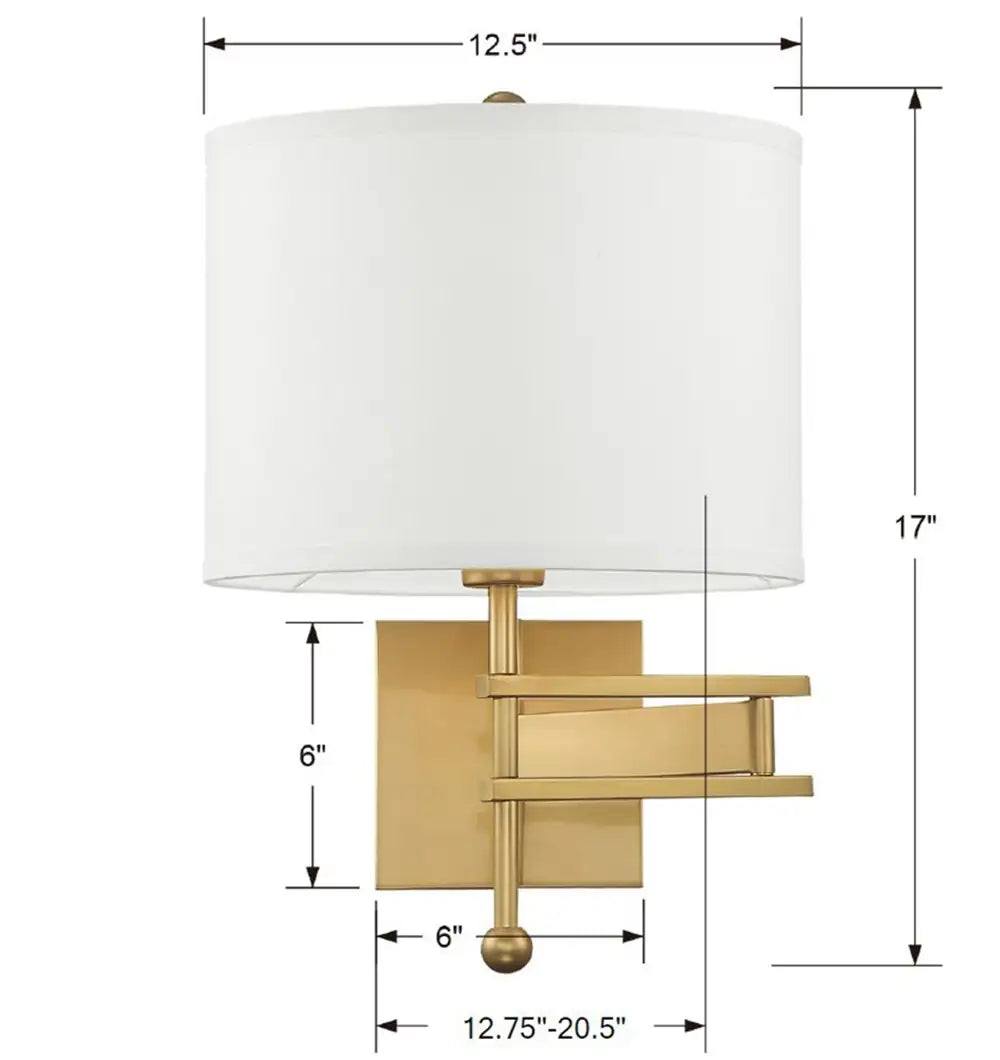 CRYSTORAMA, MARSHALL SWING ARM SCONCE, WALL SCONCES