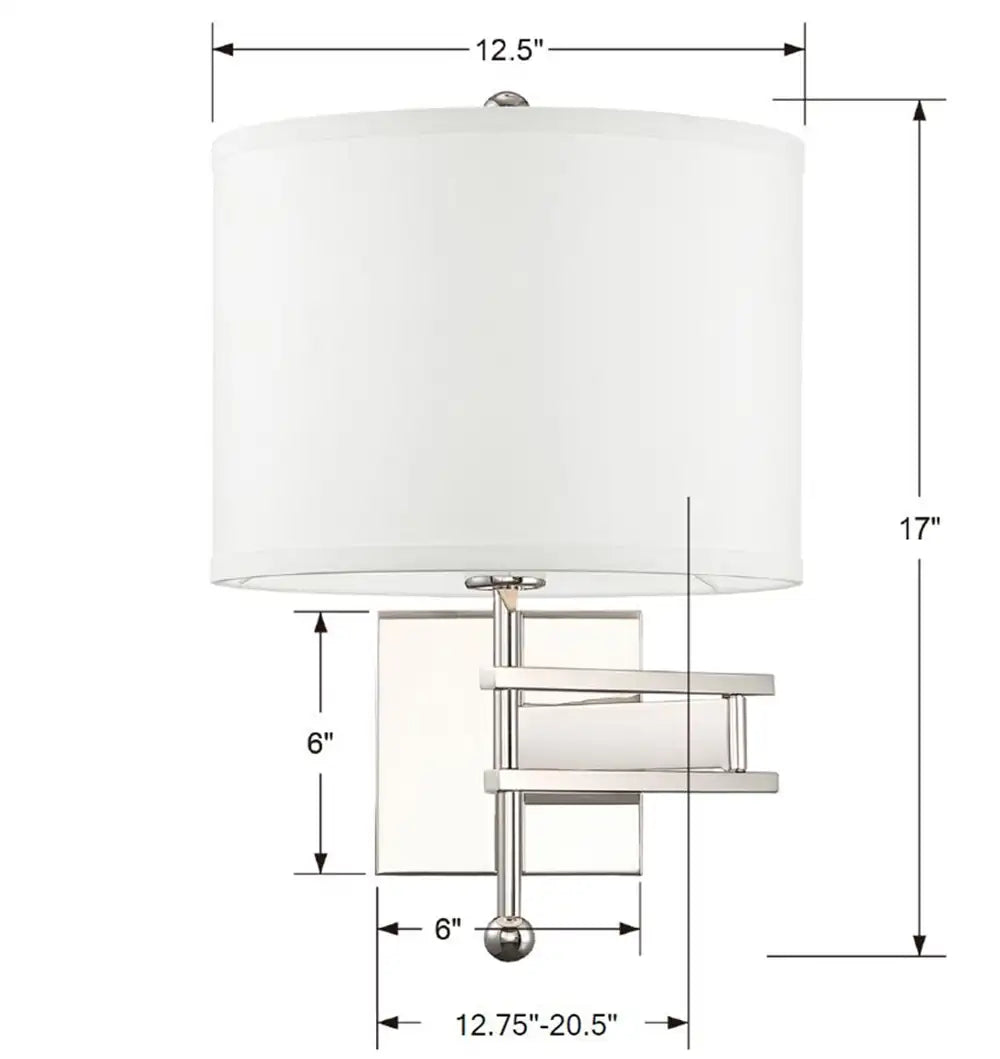 CRYSTORAMA, MARSHALL SWING ARM SCONCE, WALL SCONCES