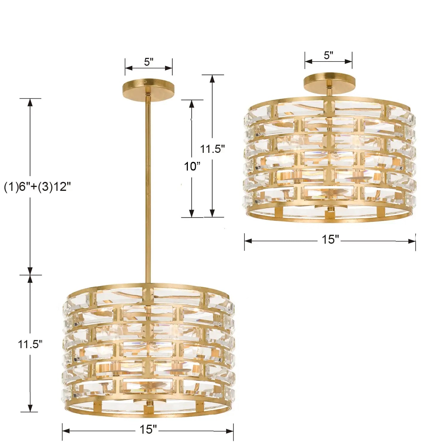 CRYSTORAMA, MERIDIAN SEMI FLUSH MOUNT, FLUSH MOUNT CEILING LIGHTS