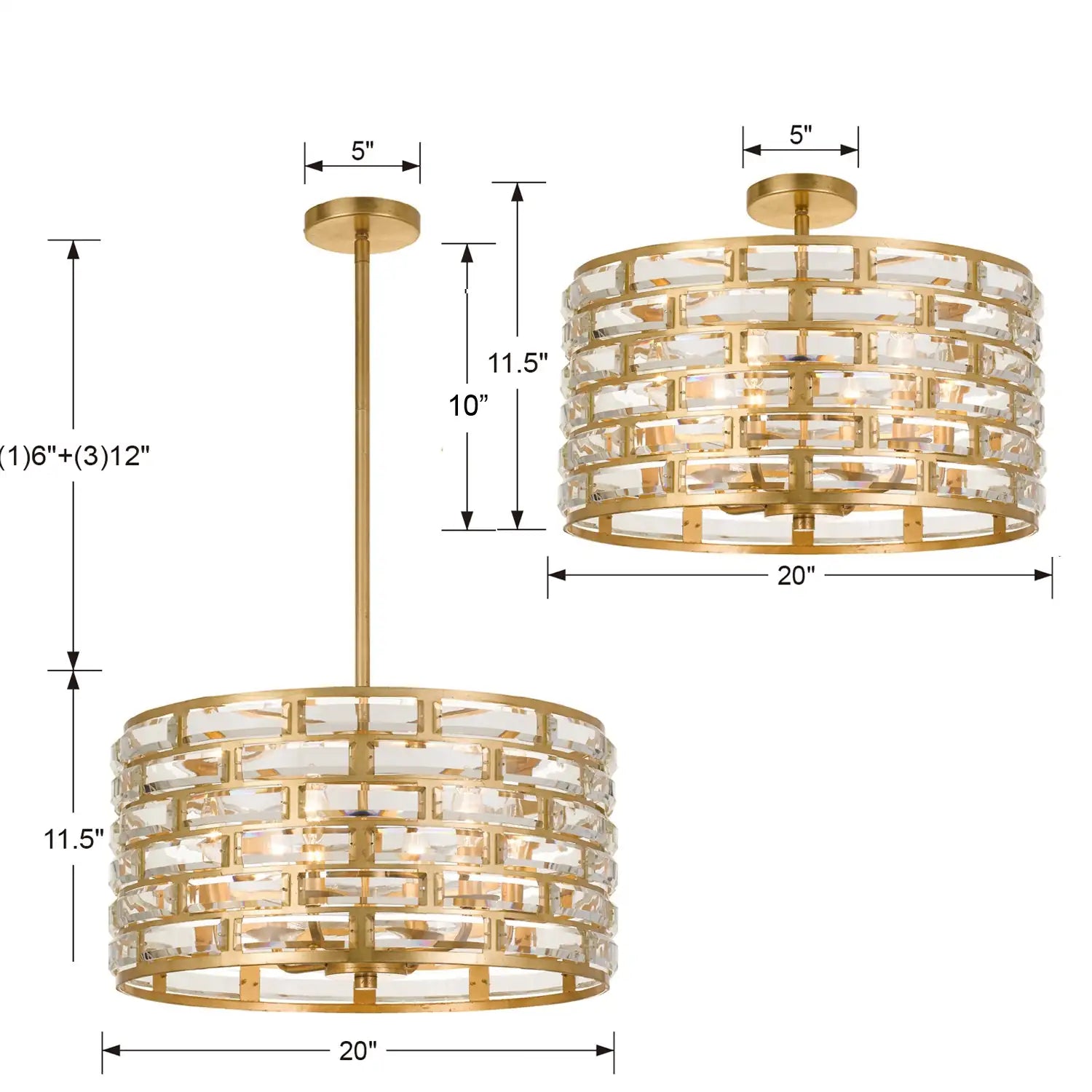 CRYSTORAMA, MERIDIAN SEMI FLUSH MOUNT, FLUSH MOUNT CEILING LIGHTS