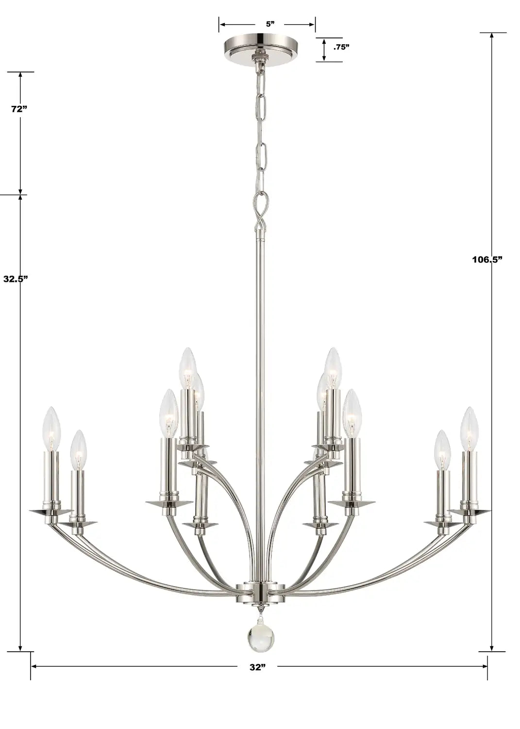 CRYSTORAMA, MILA CHANDELIER, CHANDELIER LIGHT