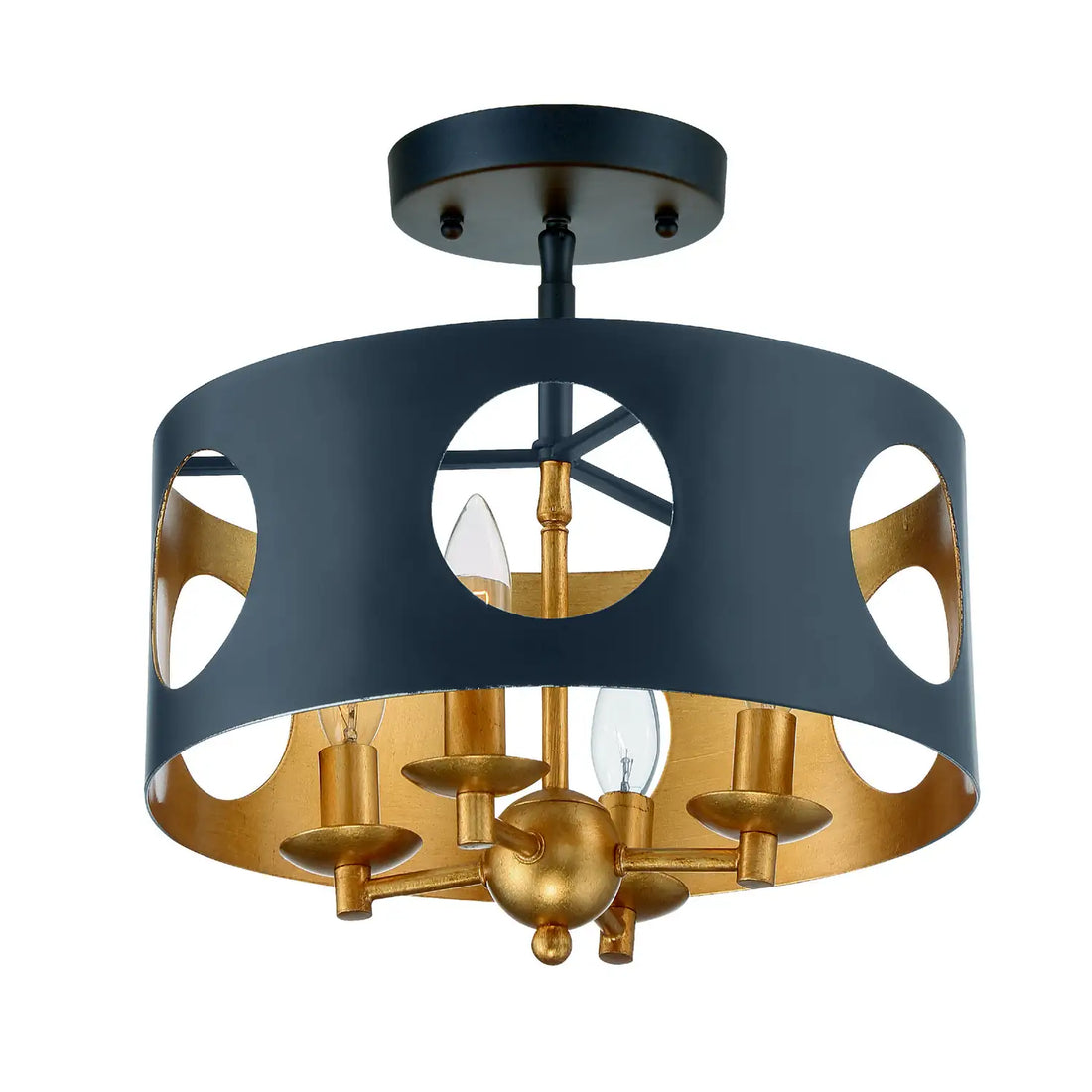 CRYSTORAMA, ODELLE SEMI FLUSH MOUNT, FLUSH MOUNT CEILING LIGHTS