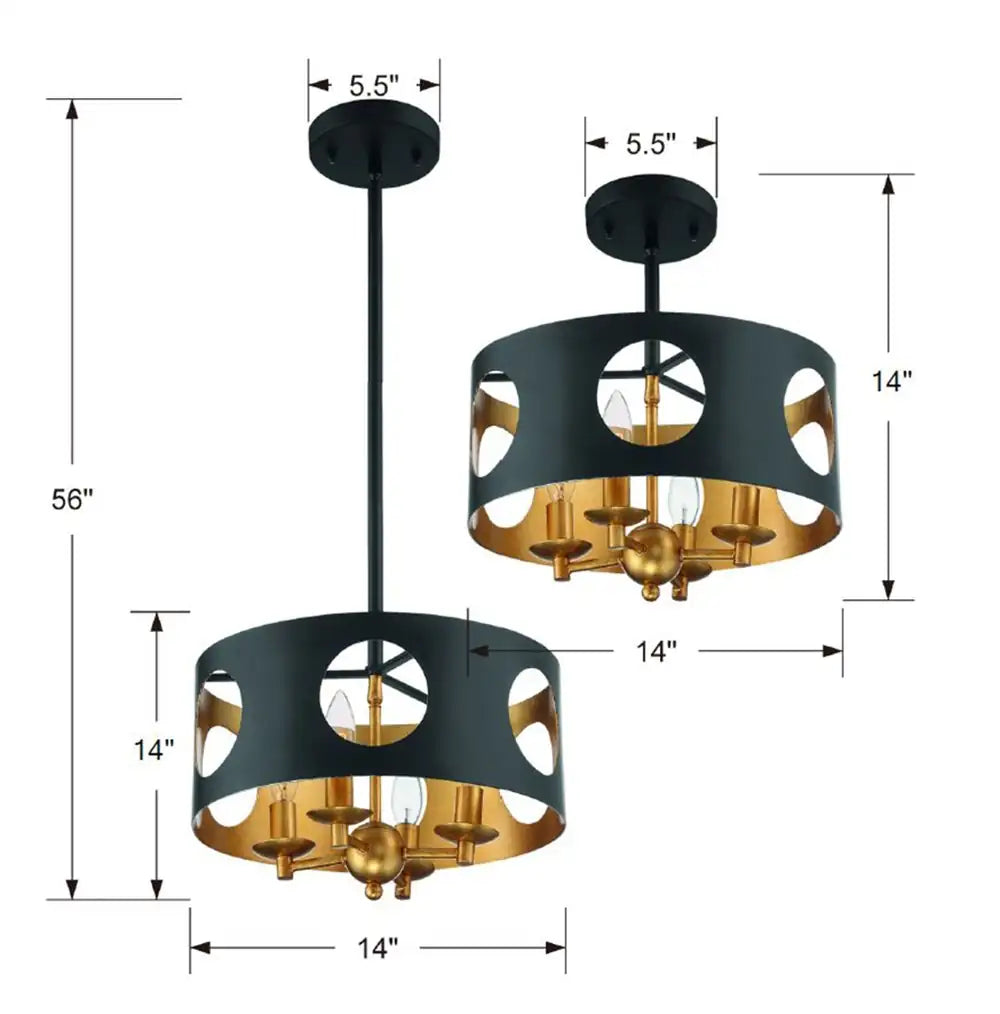 CRYSTORAMA, ODELLE SEMI FLUSH MOUNT, FLUSH MOUNT CEILING LIGHTS