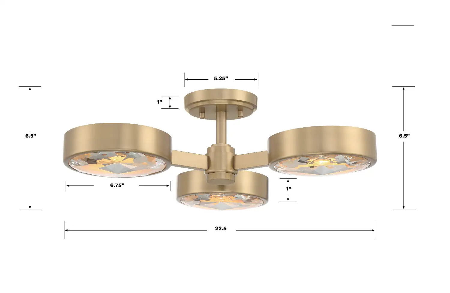 CRYSTORAMA, ORSON MODERN SEMI FLUSH MOUNT, FLUSH MOUNT CEILING LIGHTS