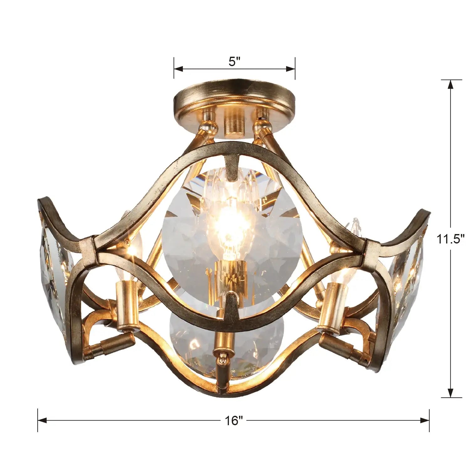 CRYSTORAMA, QUINCY SEMI FLUSH MOUNT, FLUSH MOUNT CEILING LIGHTS