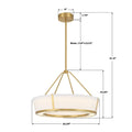 CRYSTORAMA, ROYCE INTEGRATED LED PENDANT, PENDANT LIGHT