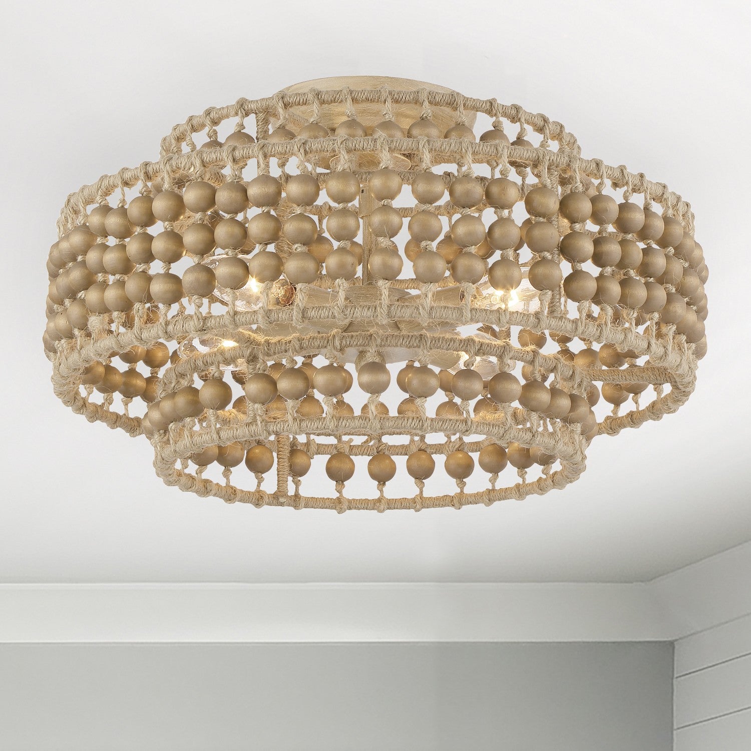 CRYSTORAMA, SILAS BURNISHED SEMI FLUSH MOUNT, FLUSH MOUNT CEILING LIGHTS 