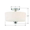 CRYSTORAMA, TRAVIS SEMI FLUSH MOUNT, FLUSH MOUNT CEILING LIGHTS