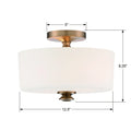 CRYSTORAMA, TRAVIS SEMI FLUSH MOUNT, FLUSH MOUNT CEILING LIGHTS