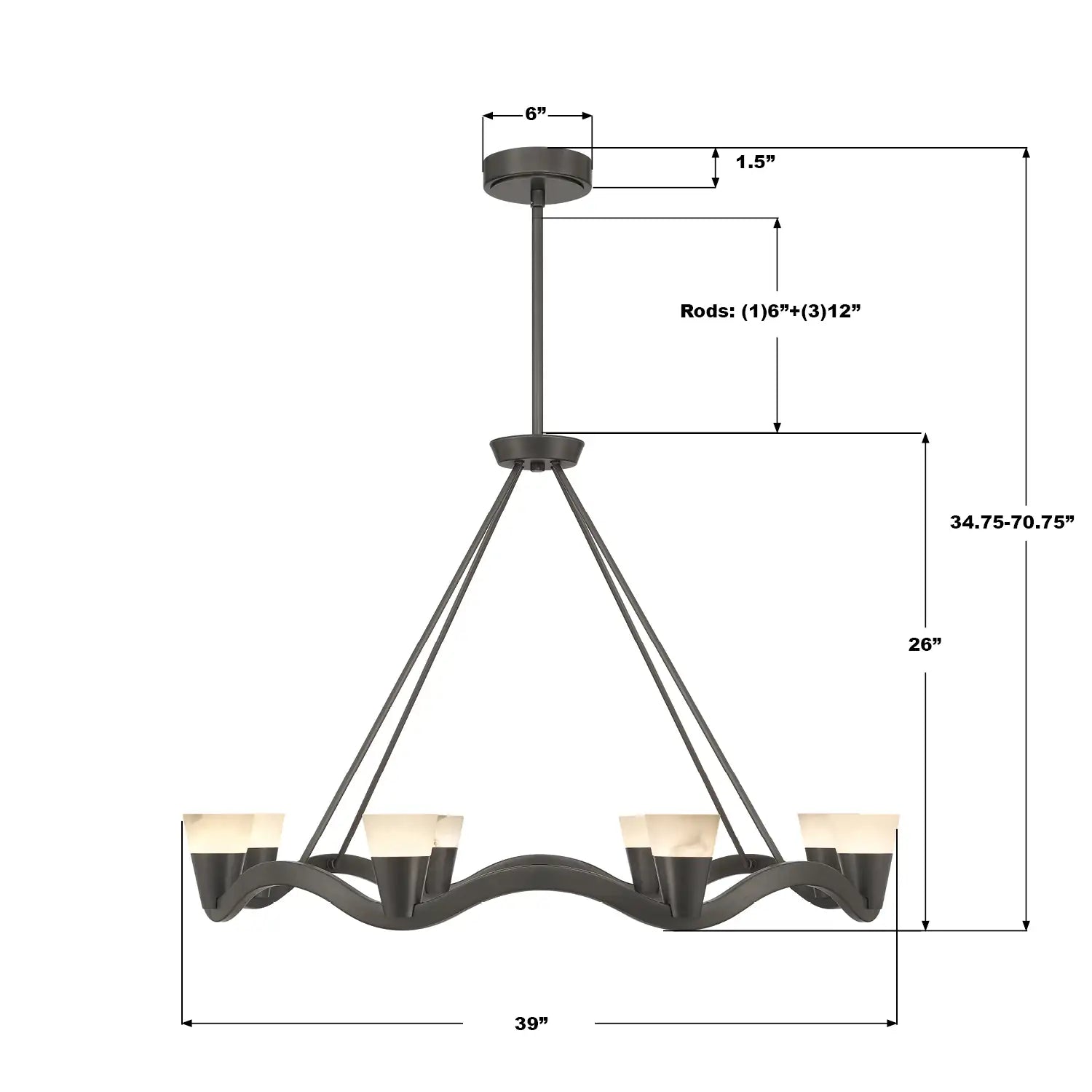 CRYSTORAMA, VANCE INTEGRATED LED CHANDELIER, CHANDELIER LIGHT