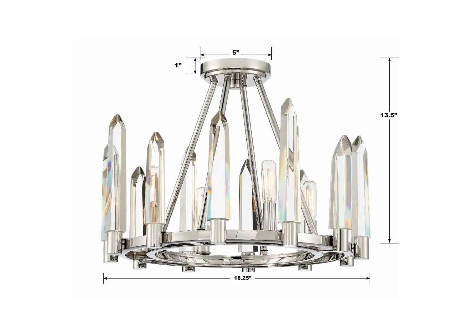 CRYSTORAMA, WATSON SEMI FLUSH MOUNT, FLUSH MOUNT CEILING LIGHTS