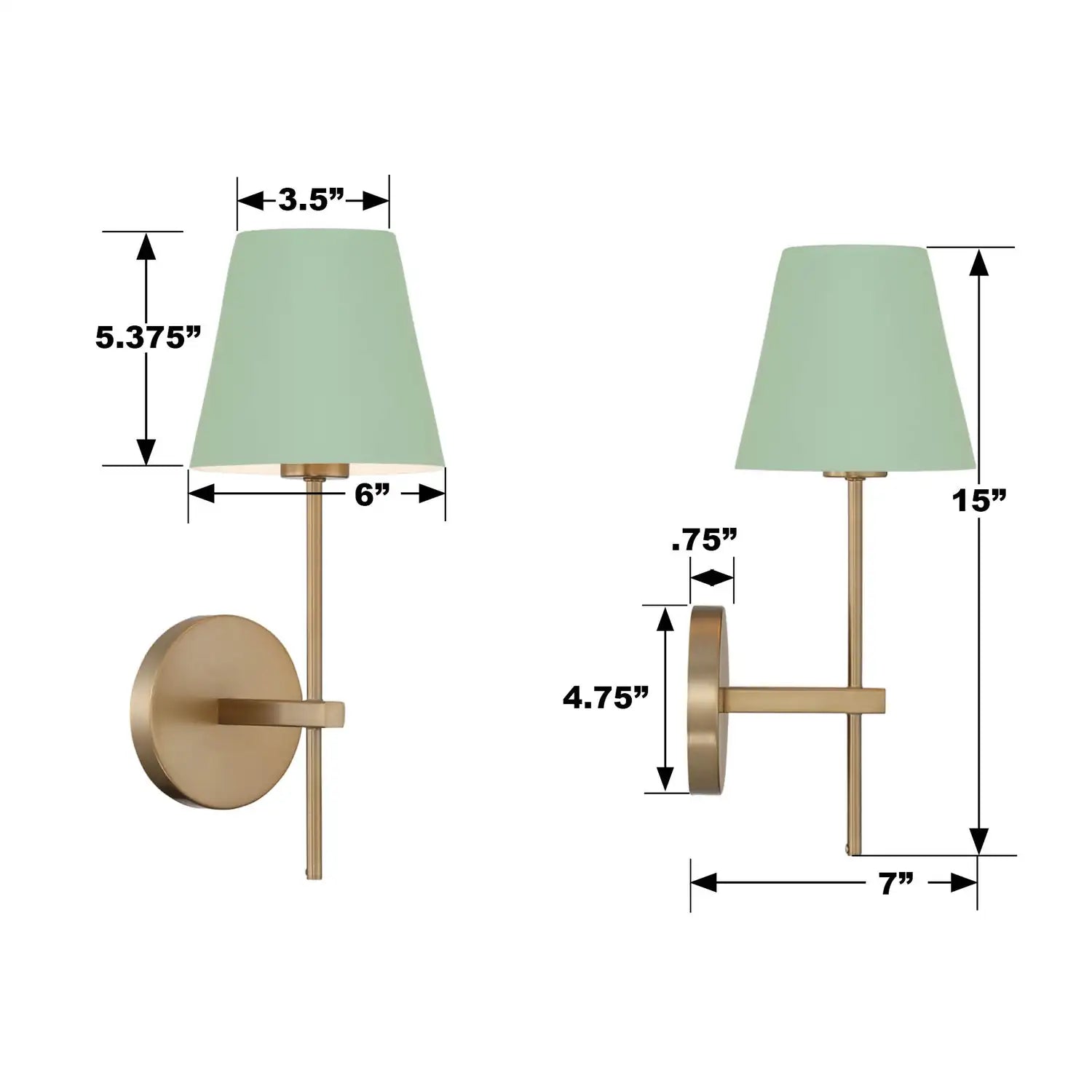 CRYSTORAMA, XAVIER GREEN SCONCE, WALL SCONCES