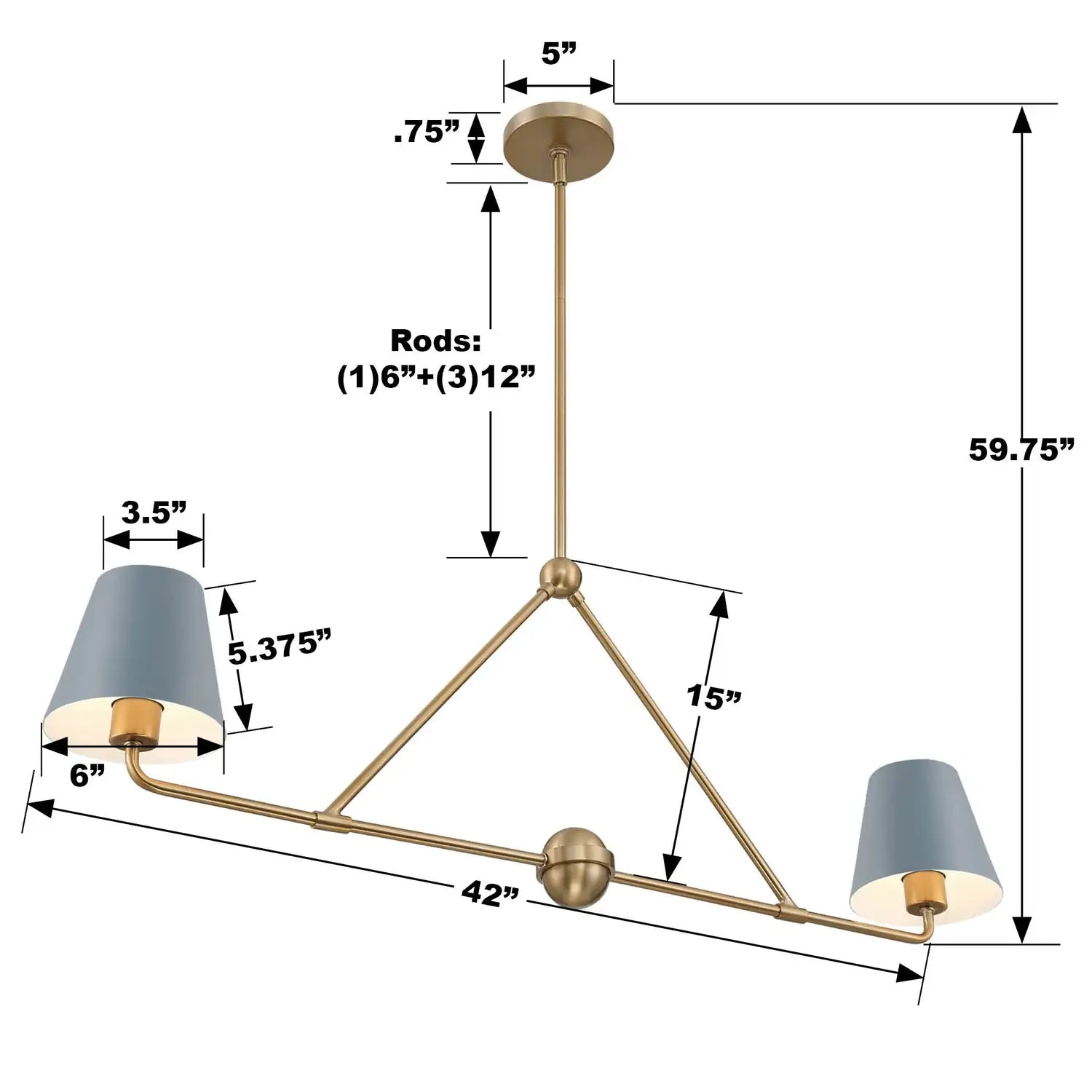 CRYSTORAMA, XAVIER BLUE LINEAR CHANDELIER, CHANDELIER LIGHT