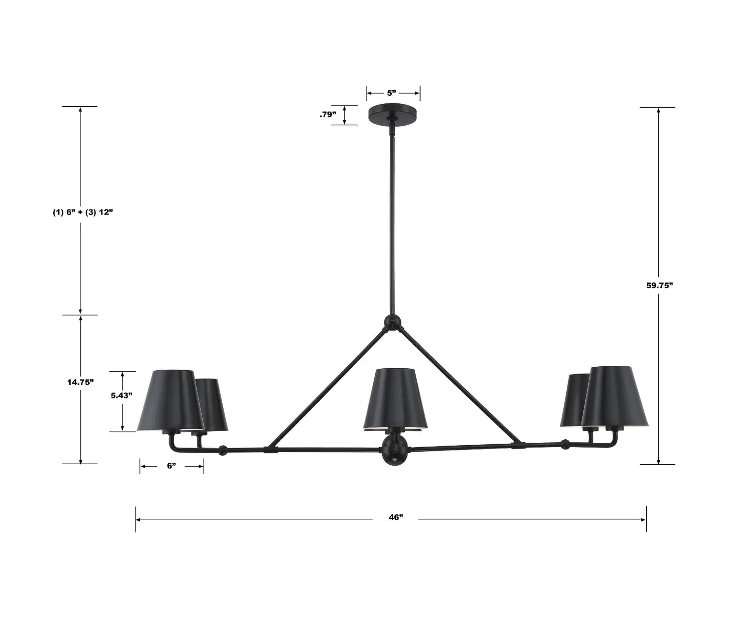CRYSTORAMA, XAVIER LINEAR CHANDELIER, CHANDELIER LIGHT