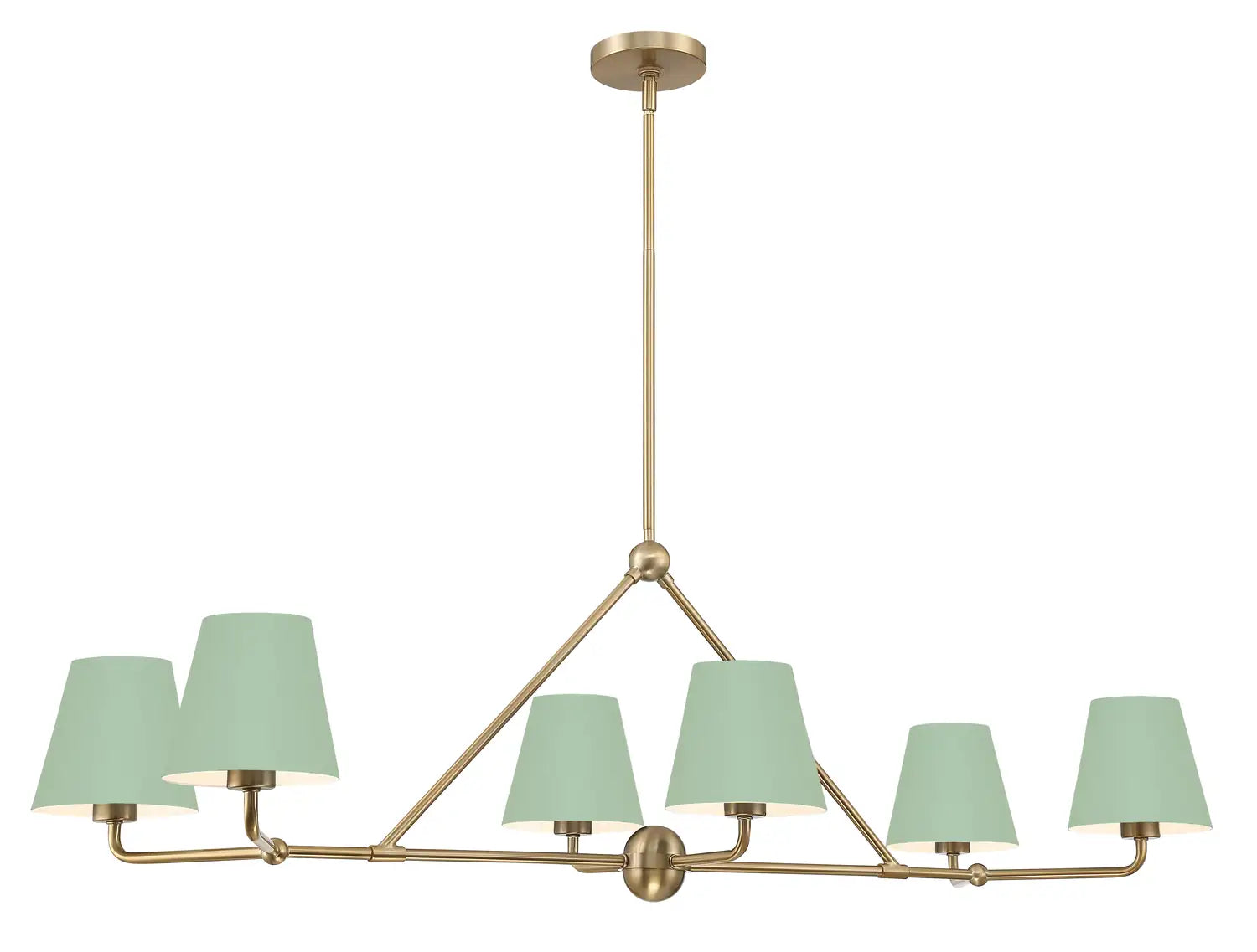 CRYSTORAMA, XAVIER GREEN LINEAR CHANDELIER, CHANDELIER LIGHT