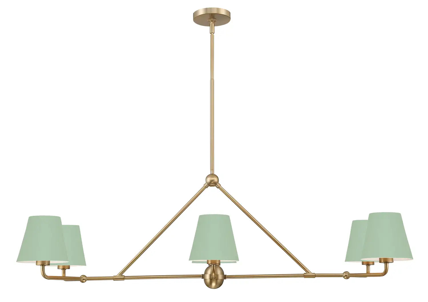 CRYSTORAMA, XAVIER GREEN LINEAR CHANDELIER, CHANDELIER LIGHT