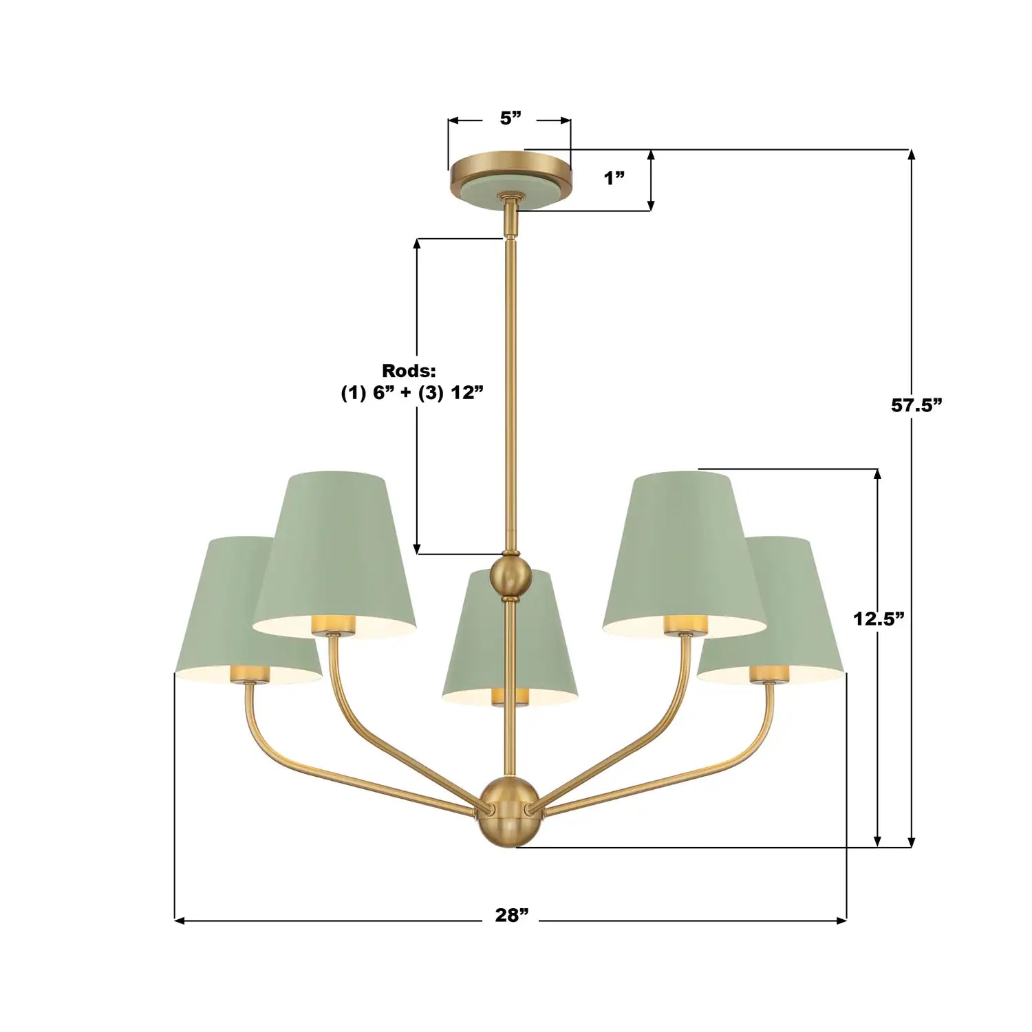CRYSTORAMA, XAVIER GREEN CHANDELIER, CHANDELIER LIGHT