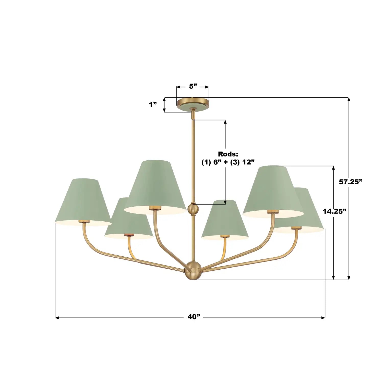 CRYSTORAMA, XAVIER GREEN CHANDELIER, CHANDELIER LIGHT