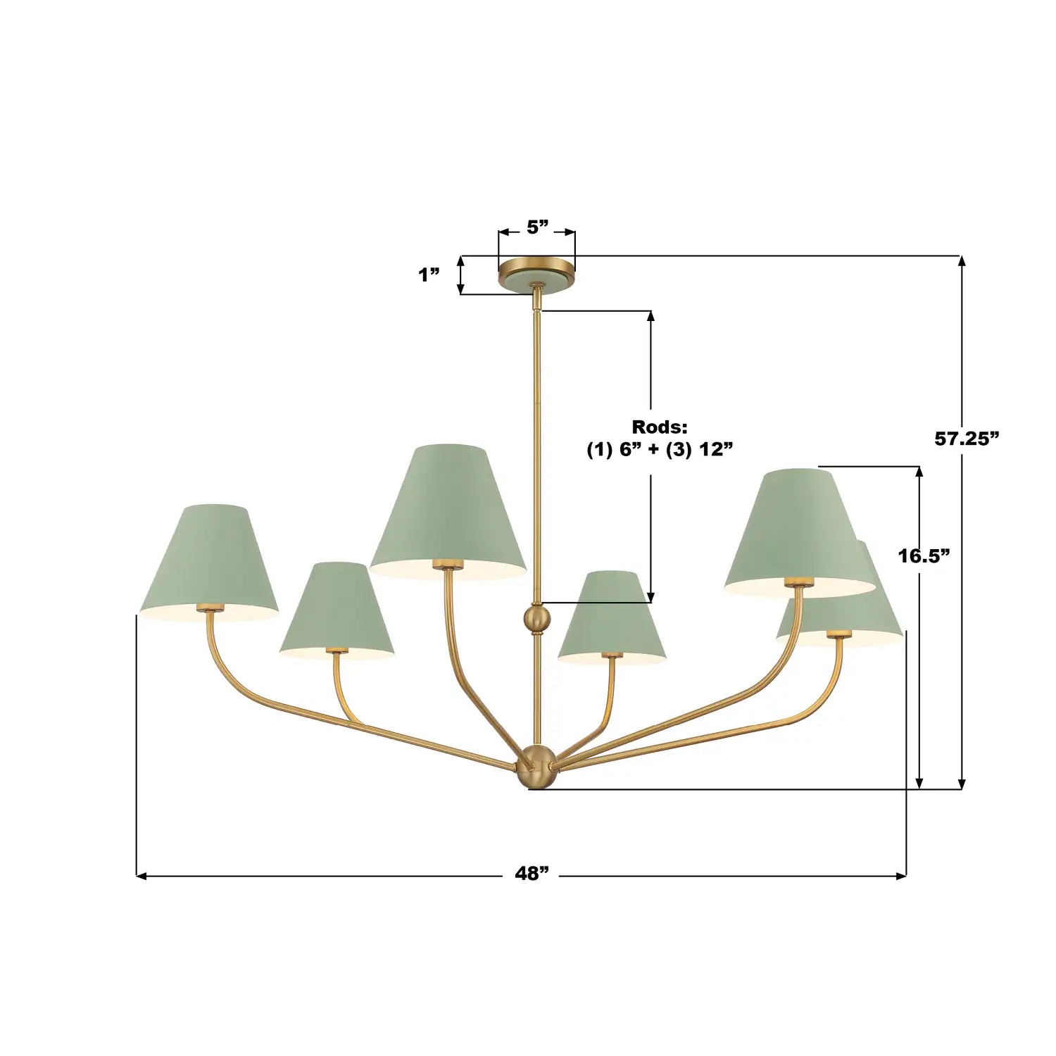 CRYSTORAMA, XAVIER GREEN CHANDELIER, CHANDELIER LIGHT