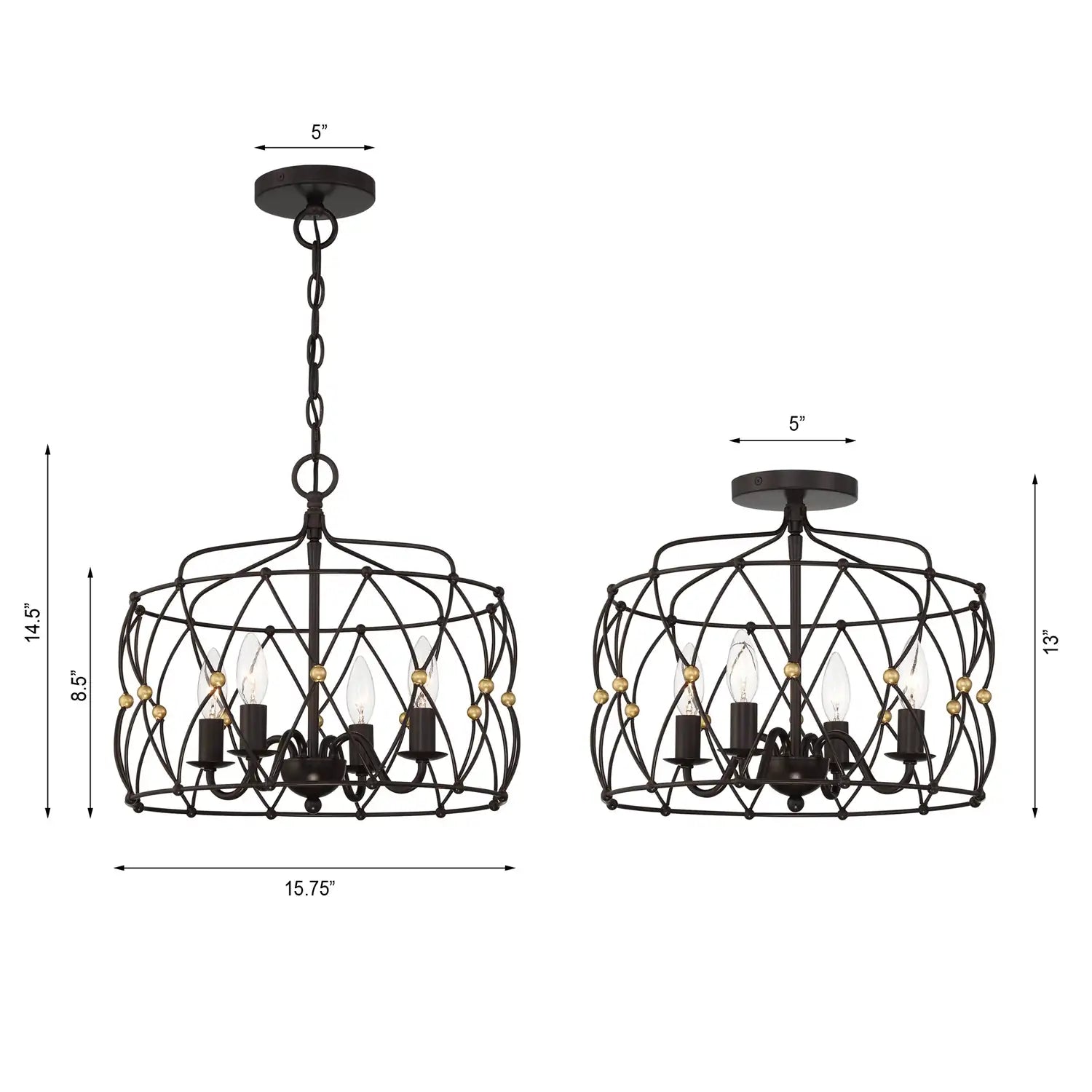CRYSTORAMA, ZUCCA SEMI FLUSH MOUNT, FLUSH MOUNT CEILING LIGHTS