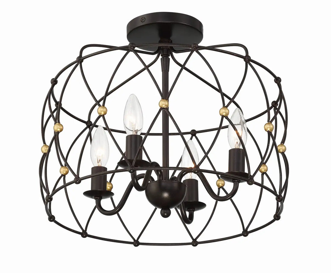 CRYSTORAMA, ZUCCA SEMI FLUSH MOUNT, FLUSH MOUNT CEILING LIGHTS