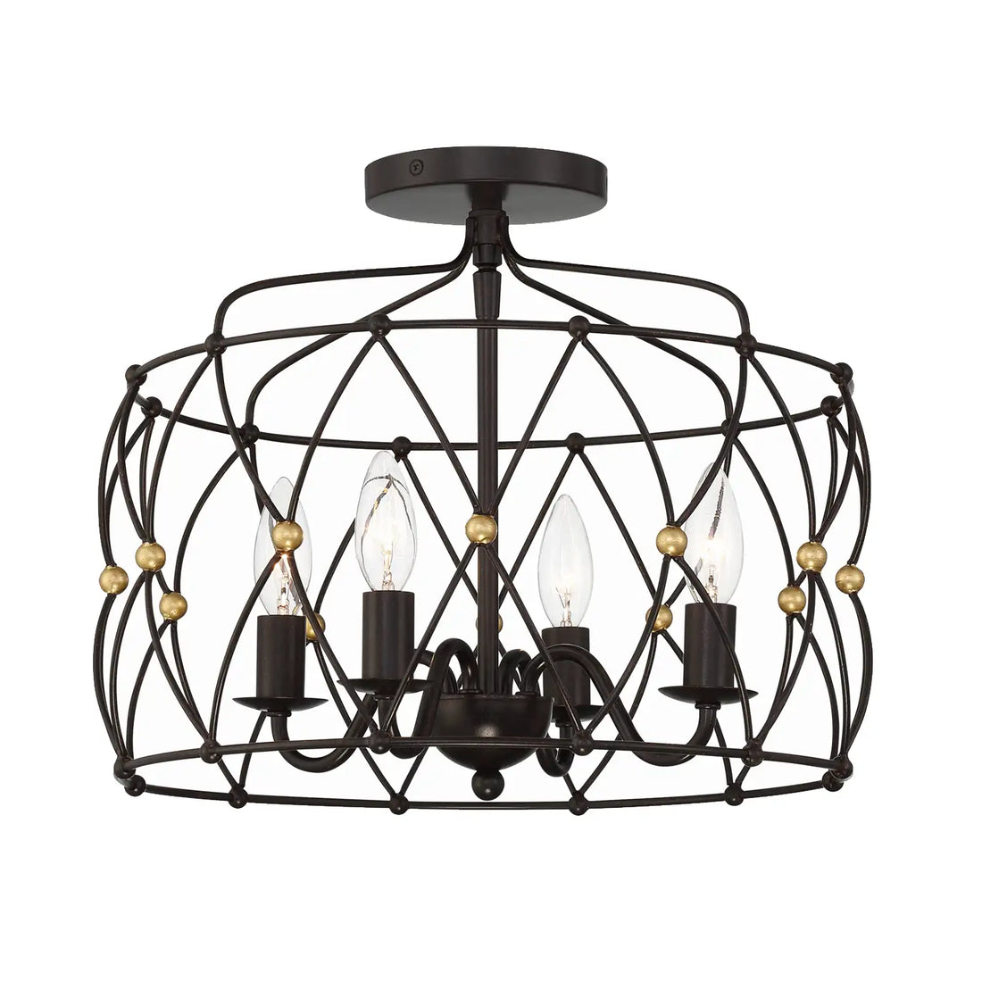 CRYSTORAMA, ZUCCA SEMI FLUSH MOUNT, FLUSH MOUNT CEILING LIGHTS