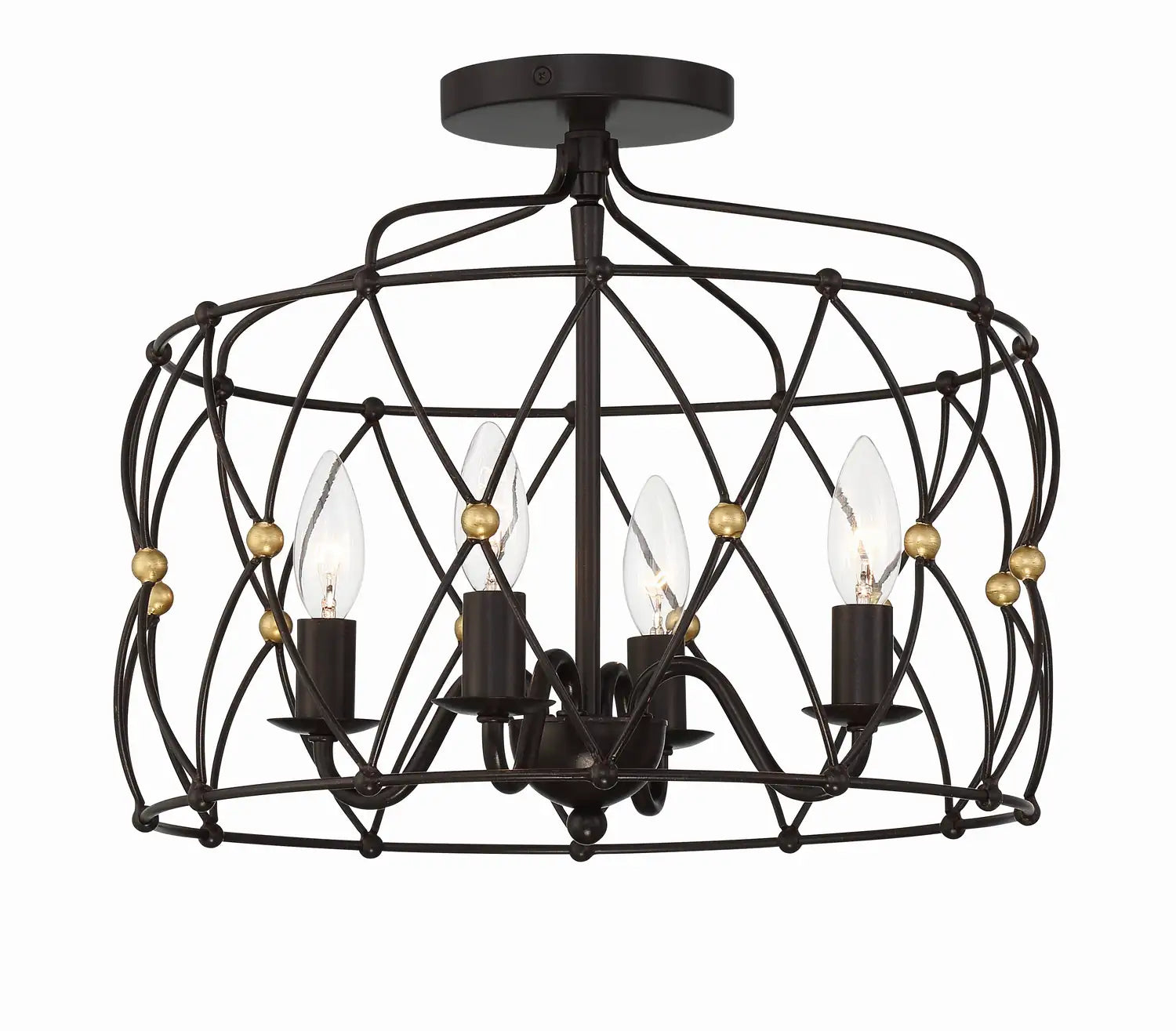 CRYSTORAMA, ZUCCA SEMI FLUSH MOUNT, FLUSH MOUNT CEILING LIGHTS